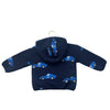 Baby Gap Navy & Blue Car Fleece Hooded Jacket - Size 6-12 Months