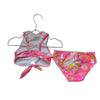Coral & Reef Hot Pink, Yellow, White Swirl Bikini Bathing Suit - Size 4
