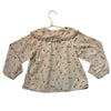 Zara Tan Floral Corduroy Blouse - Size 4-5