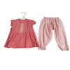 FabIndia Pink Blouse & Striped Pants Set - Size 18-24 Mo