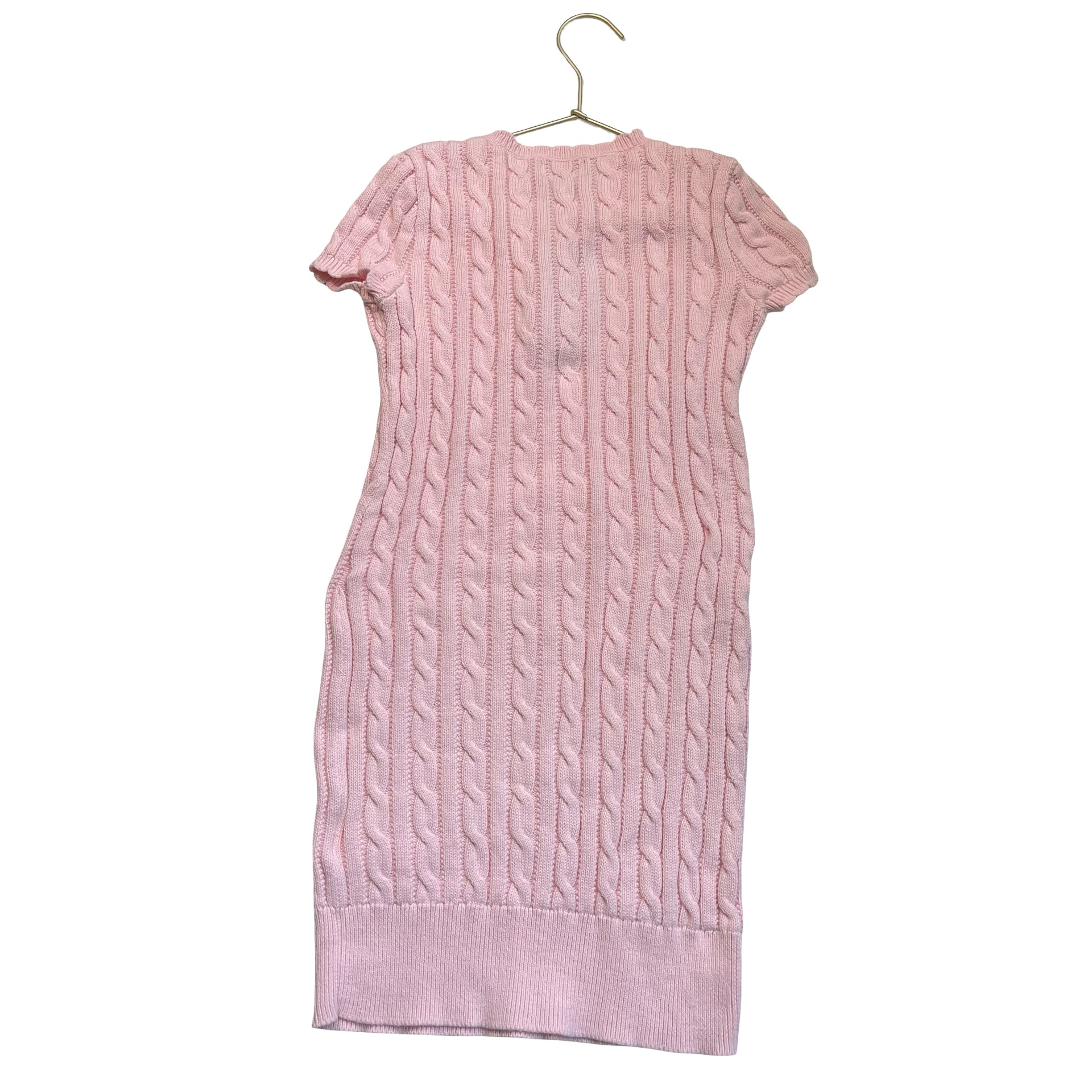 Polo Ralph Lauren Pink Cotton Cable-Knit Dress - Size M 8-10