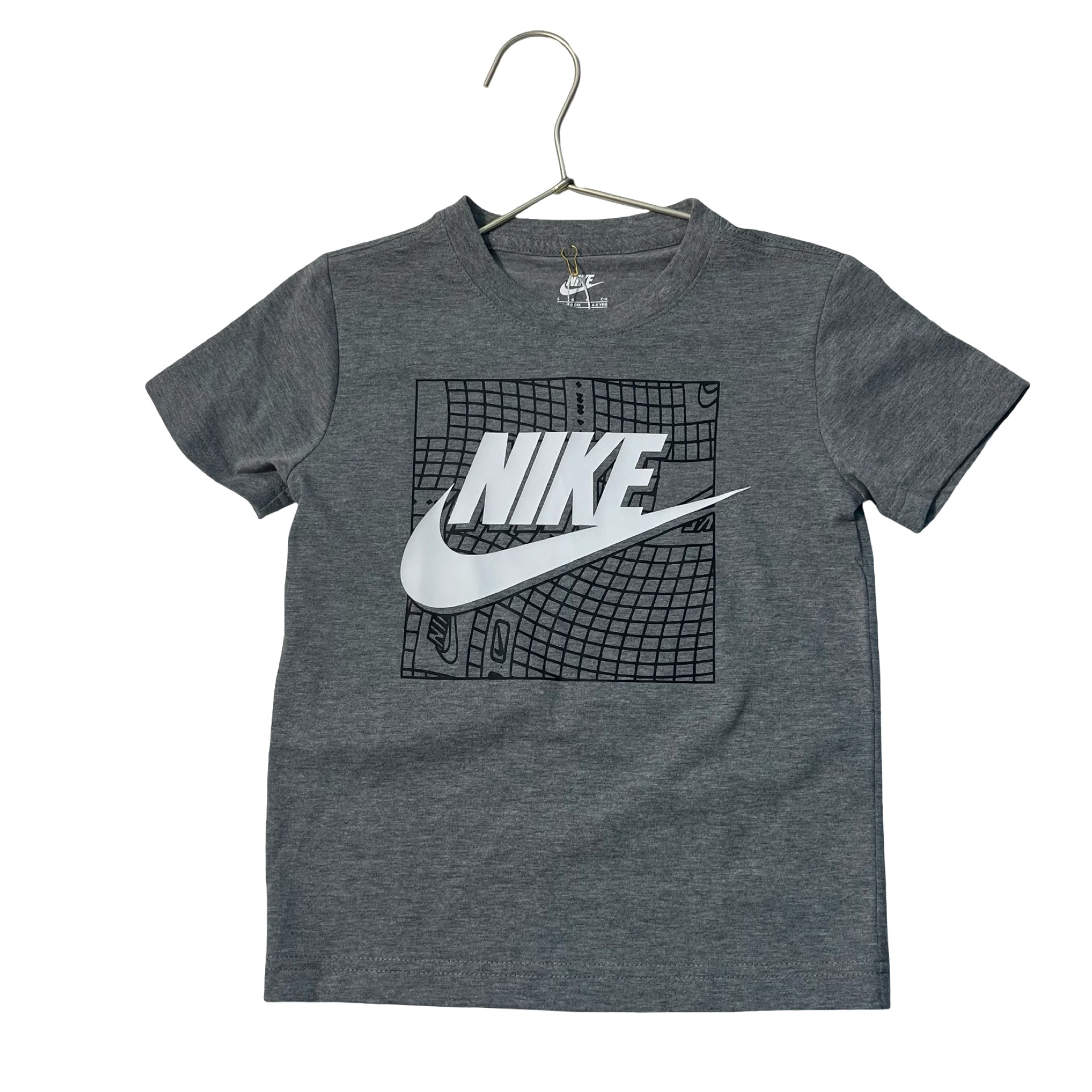 Nike Gray Graphic Logo T-Shirt - Size 5