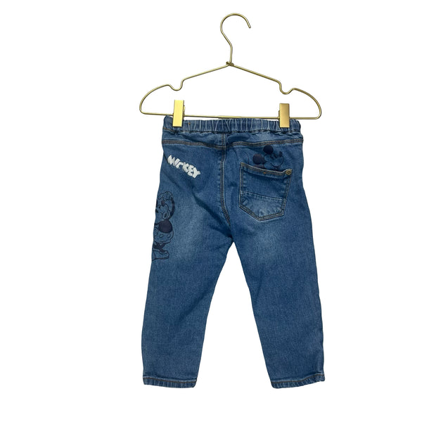Zara x Disney Denim Mickey Mouse Jeans - Size 12-18 Mo