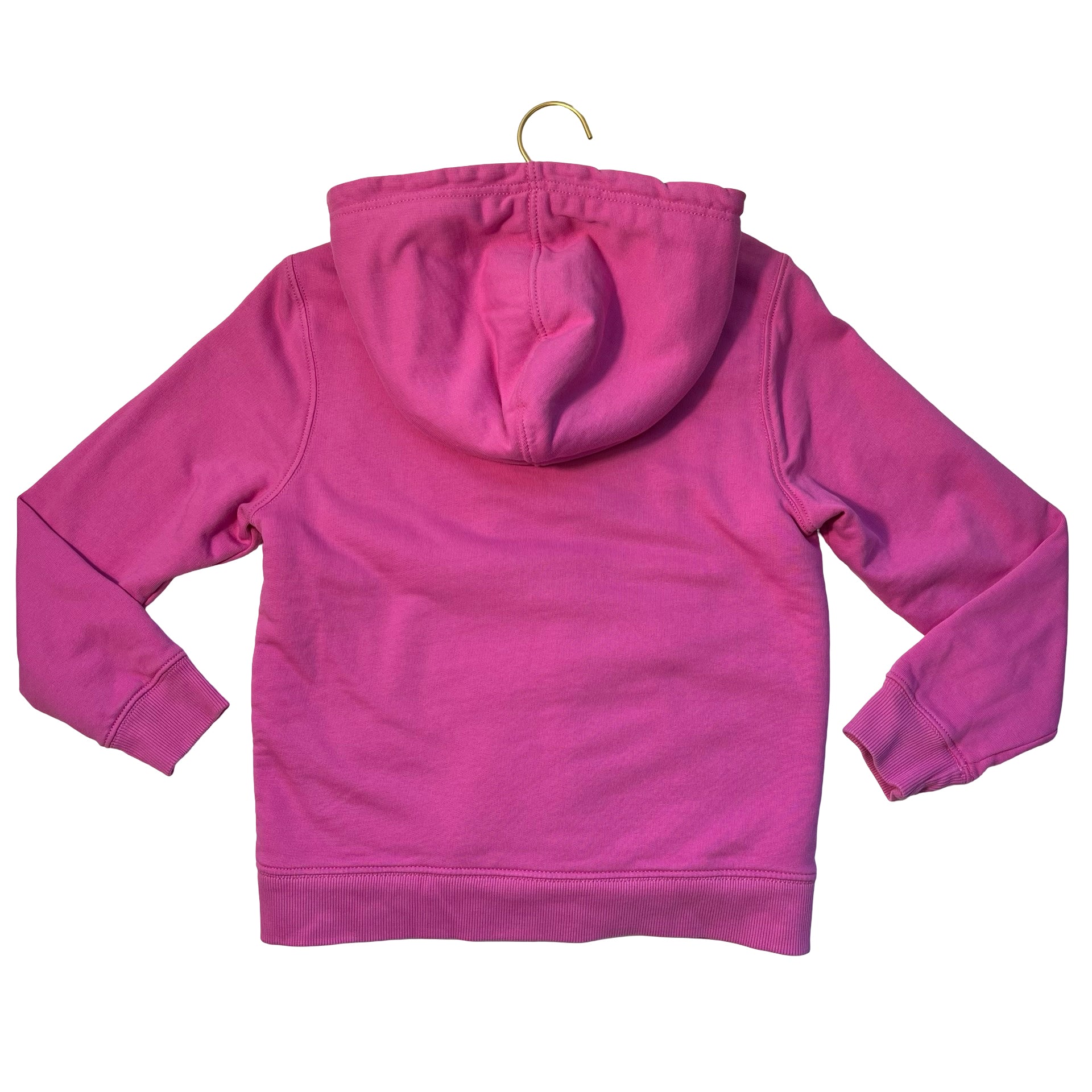 Hanna Andersson Sherpa-Lined Pink Striped Zip-Up Hooded Sweatshirt - Size 8