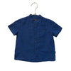 Mayoral Navy Collarless Button Down Shirt - Size 2