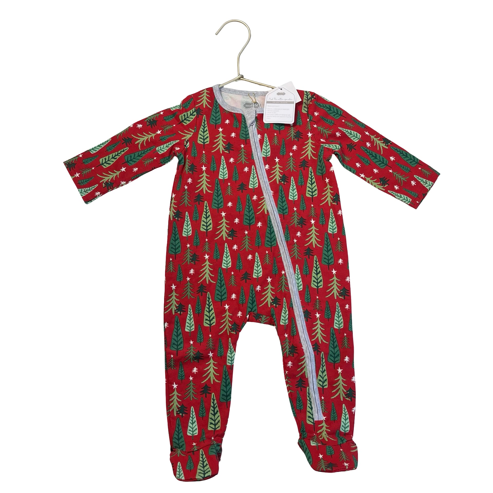 Mud Pie Red & Green Evergreen Tree One Piece with Tag - Size 3-6 Mo