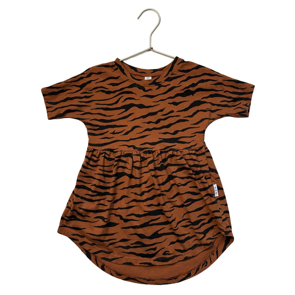 Hux Brown & Black Tiger Stripe Print Dress - Size 3