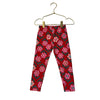 Hanna Andersson Red & Pink Flower Print Leggings - Size 3T