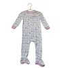 Magnetic Me Ivory, Pink, Tan Animal Pull Toy Print Footed PJs - Size 9-12 Mo
