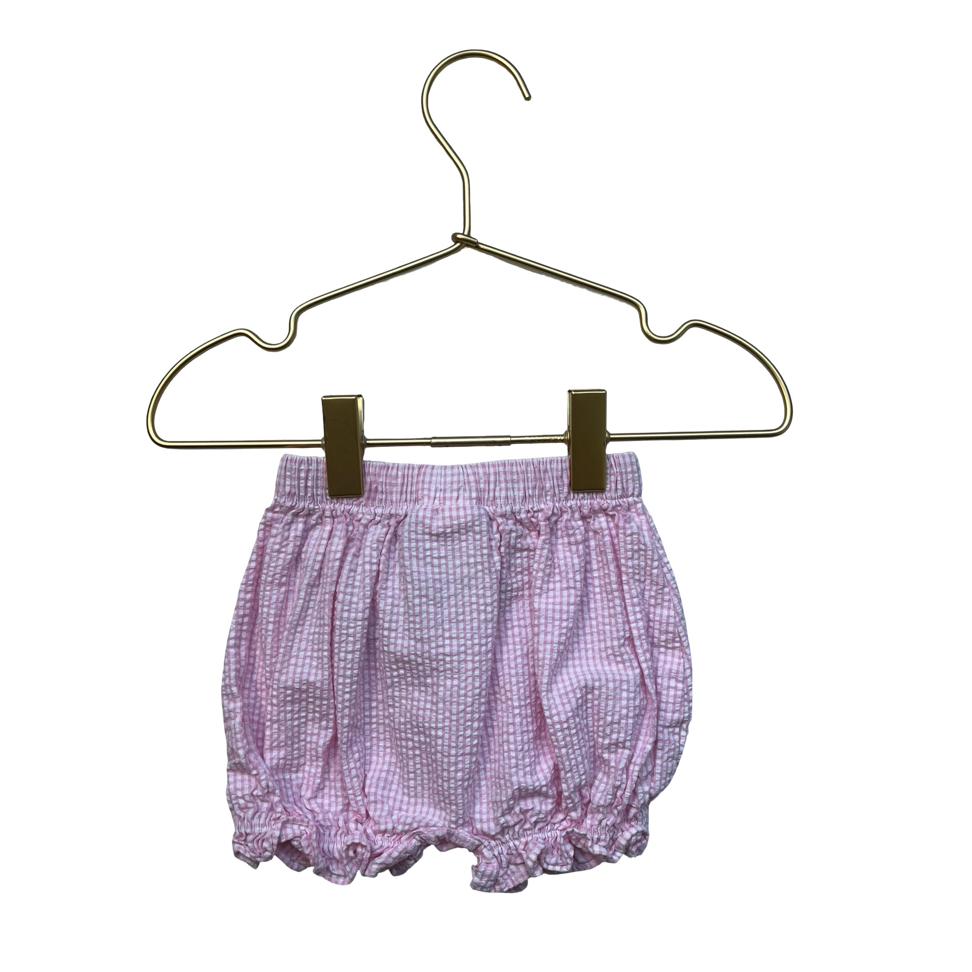 Little English Pink & White Check Seersucker Bubble Shorts - Size 9 Mo
