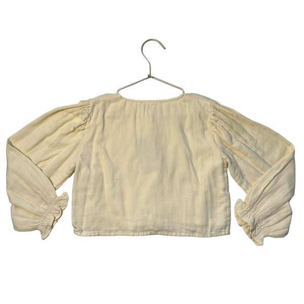 Louise Misha Ivory Embroidered Floral Blouse - Size 7Y