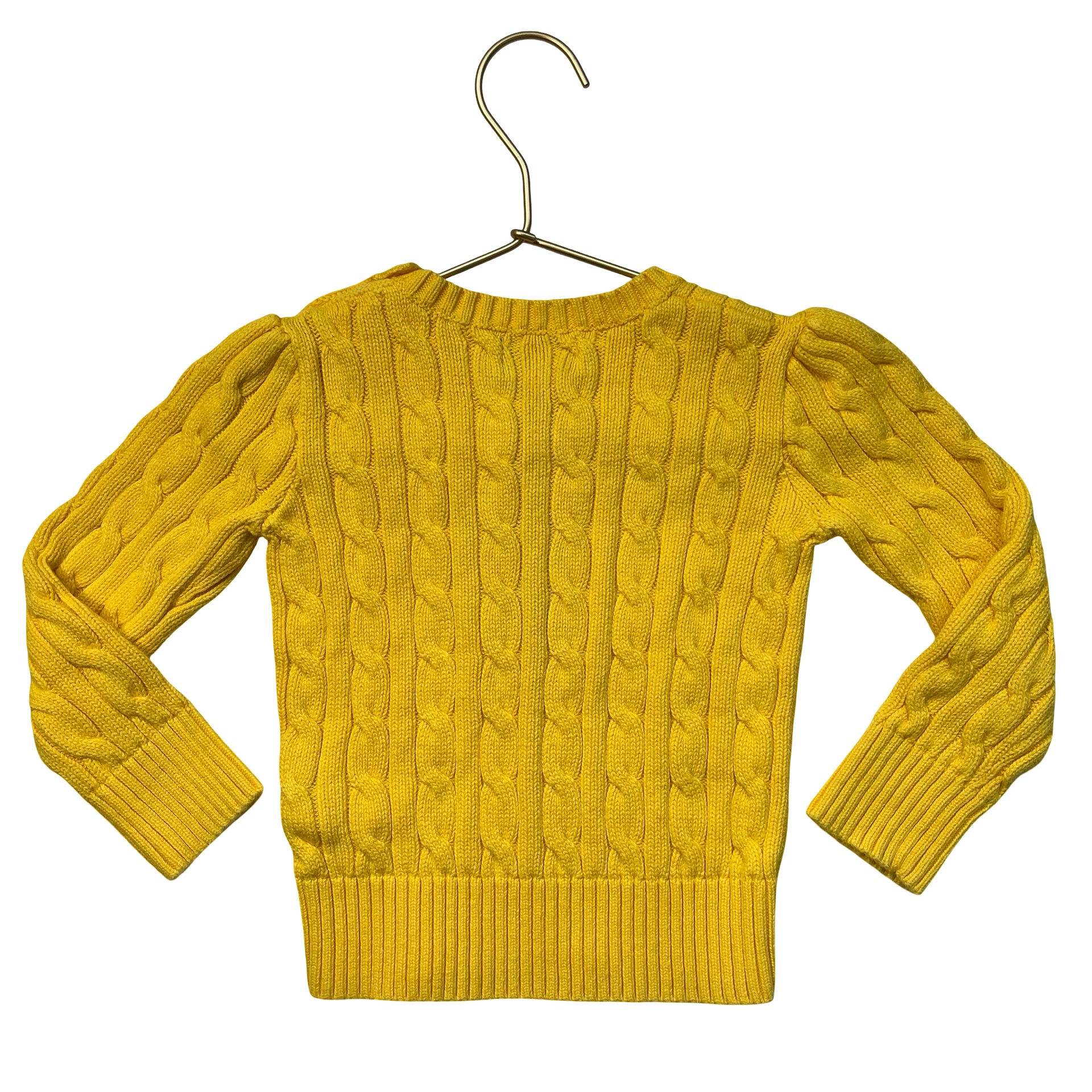 Polo Ralph Lauren Yellow Cotton Cable-Knit Sweater - Size 3