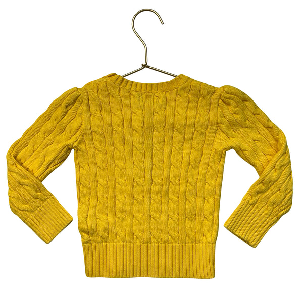 Polo Ralph Lauren Yellow Cotton Cable-Knit Sweater - Size 3