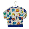 Mini Boden Oatmeal & Multi-Color Animal Head Print Sweatshirt - Size 6-7Y