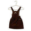 Zara Embroidered Brown Corduroy Overall Dress - Size 1.5Y