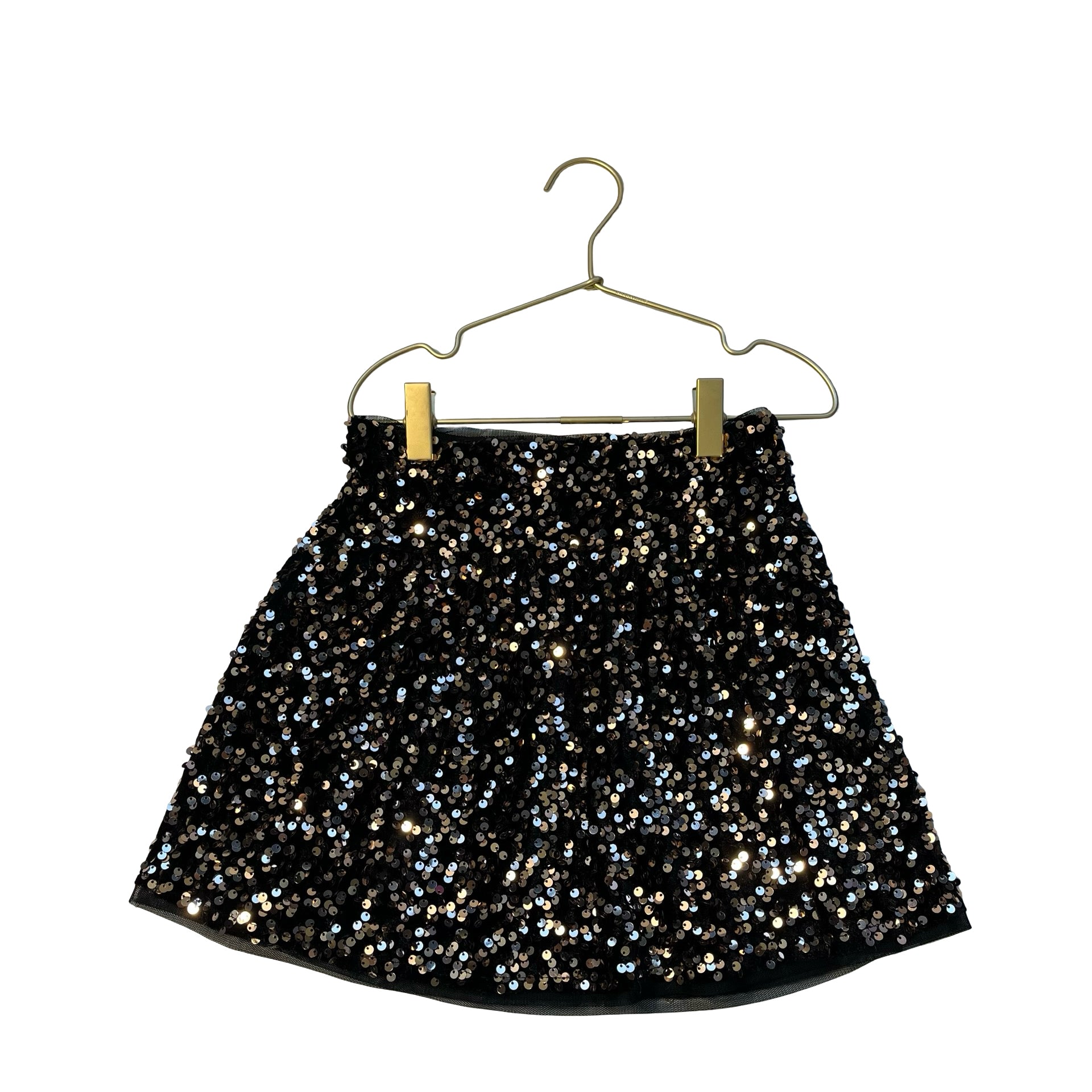 Zara Velvet & Gold Sequin Skirt - Size 8