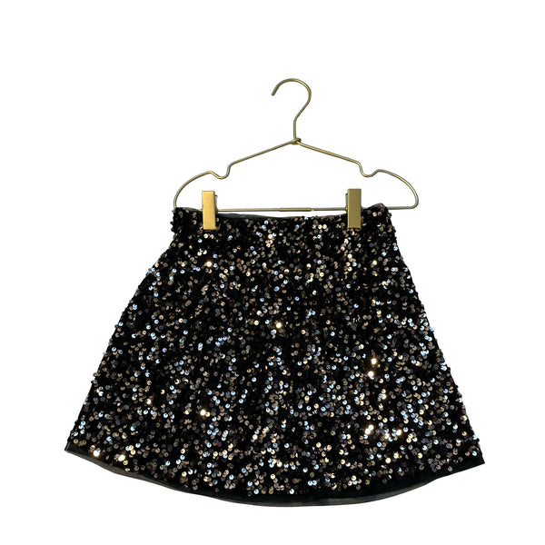 Zara Velvet & Gold Sequin Skirt - Size 8