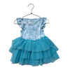 Posh Peanut Blue Floral & Horse Print Tulle Skirt Dress - Size 2T