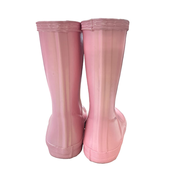 Hunter Pink Iridescent Rain Boots - Size US 10G/9B (UK 8 EU 25)