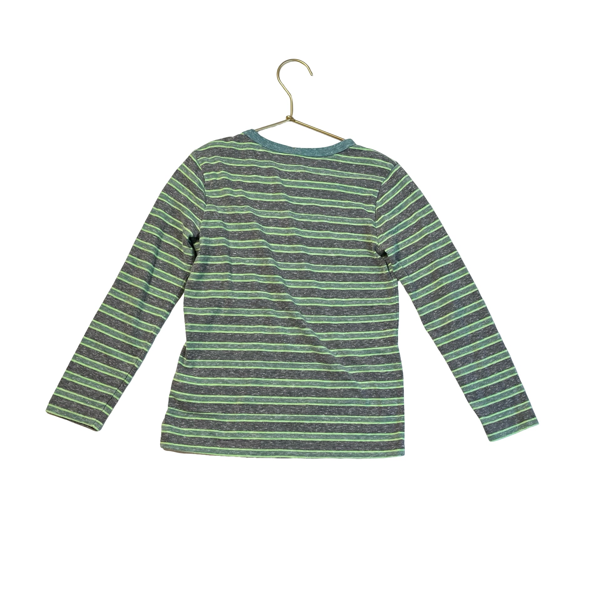 Crewcuts Heather Green & Gray Striped Shirt - Size XS 4-5