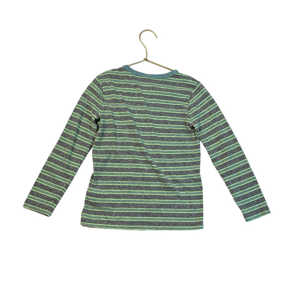 Crewcuts Heather Green & Gray Striped Shirt - Size XS 4-5