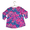 Lilly Pulitzer Colorful Flower Print Henley Blouse - Size M 6-7