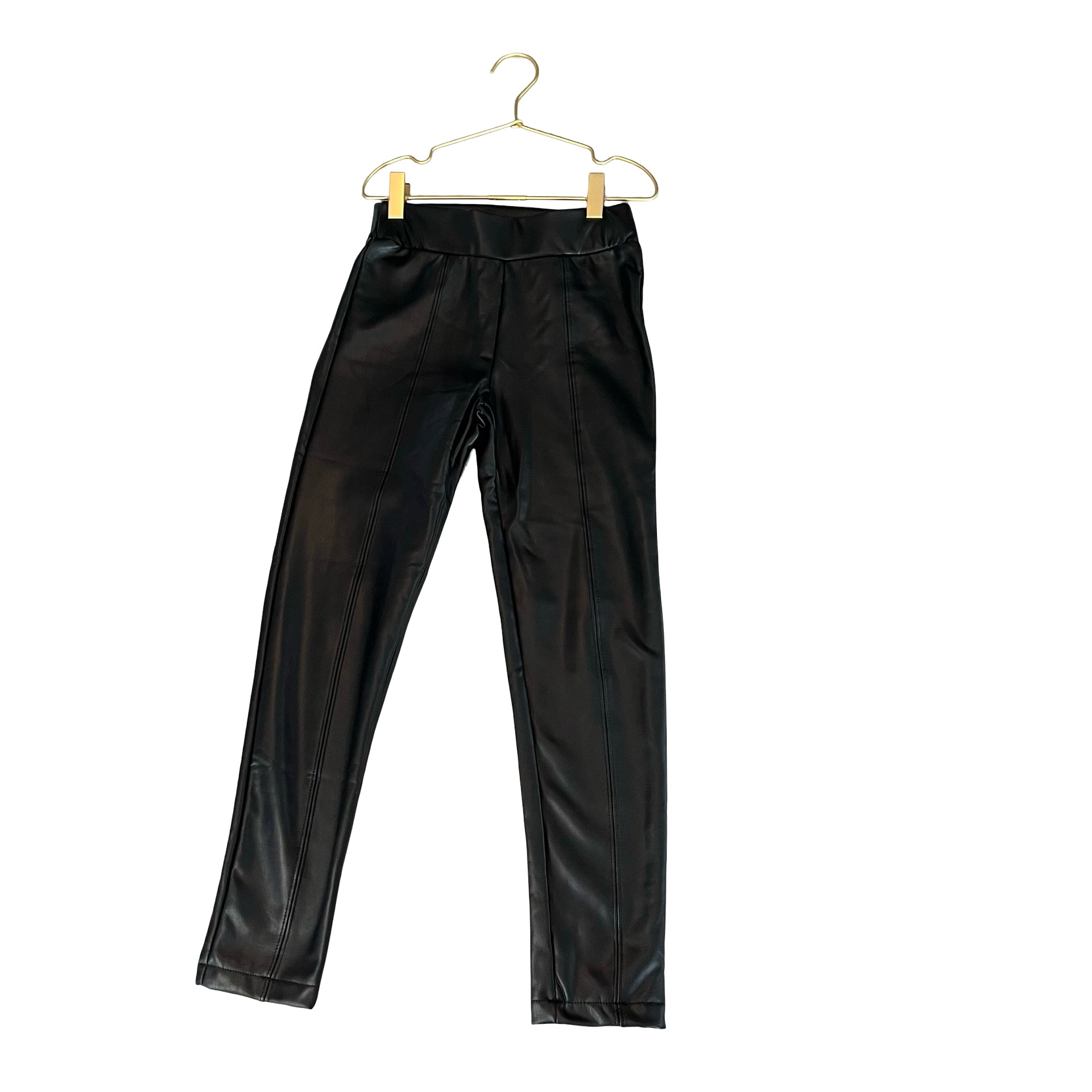Mayoral Black Faux Leather Leggings - Size 10