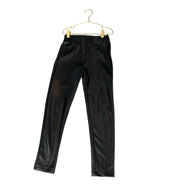Mayoral Black Faux Leather Leggings - Size 10