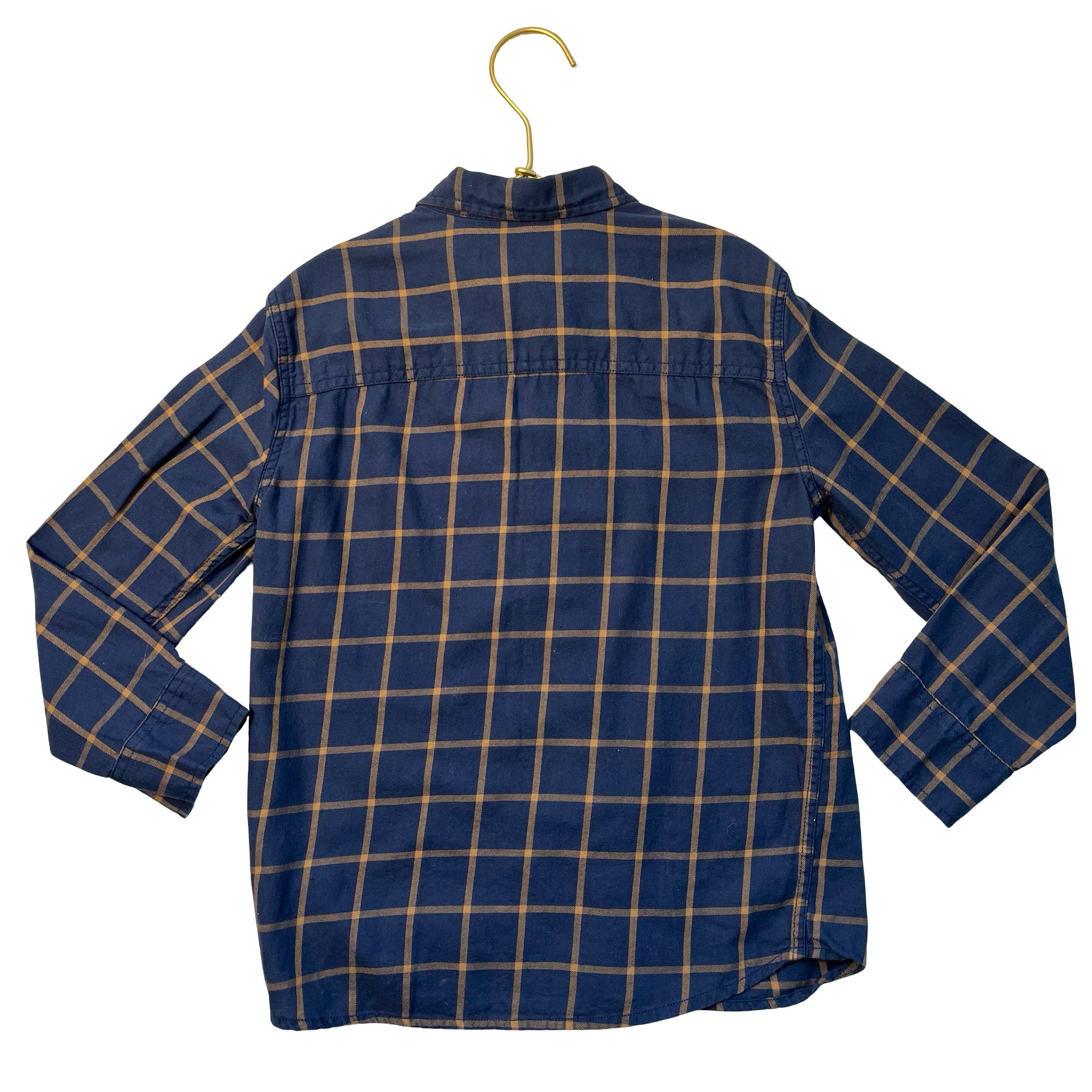 Abercrombie Kids Navy & Brown Check Button Down Shirt - Size 5-6