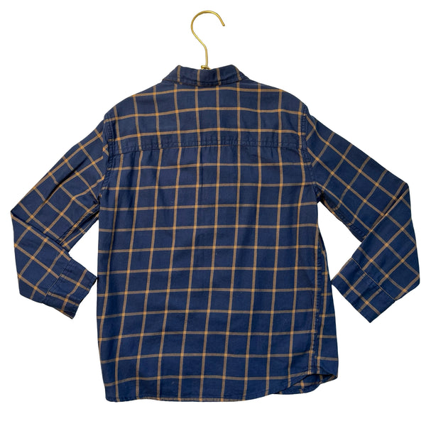 Abercrombie Kids Navy & Brown Check Button Down Shirt - Size 5-6