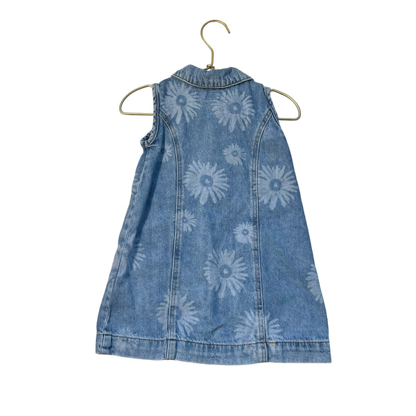 Zara Denim Flower Print Jean Dress - Size 2
