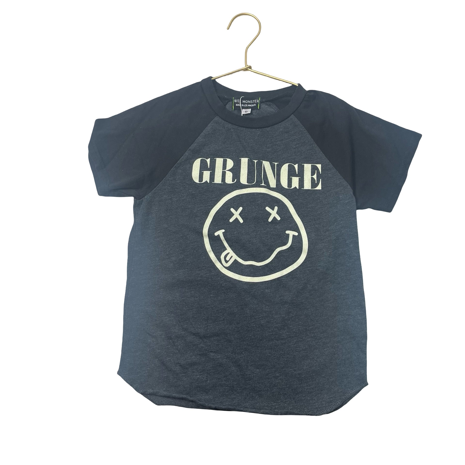 Wee Monster Gray & Black 'Grunge' Tee - Size 8