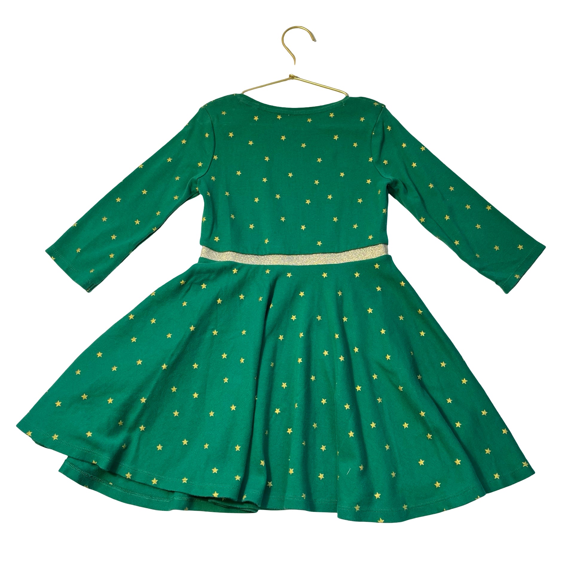 Mini Boden Green & Gold Star Dress - Size 6-7Y