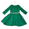 Mini Boden Green & Gold Star Dress - Size 6-7Y