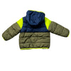 Jumping Beans Olive, Navy & Neon 'Heavyweight Puffer Jacket' with Tags - 3T
