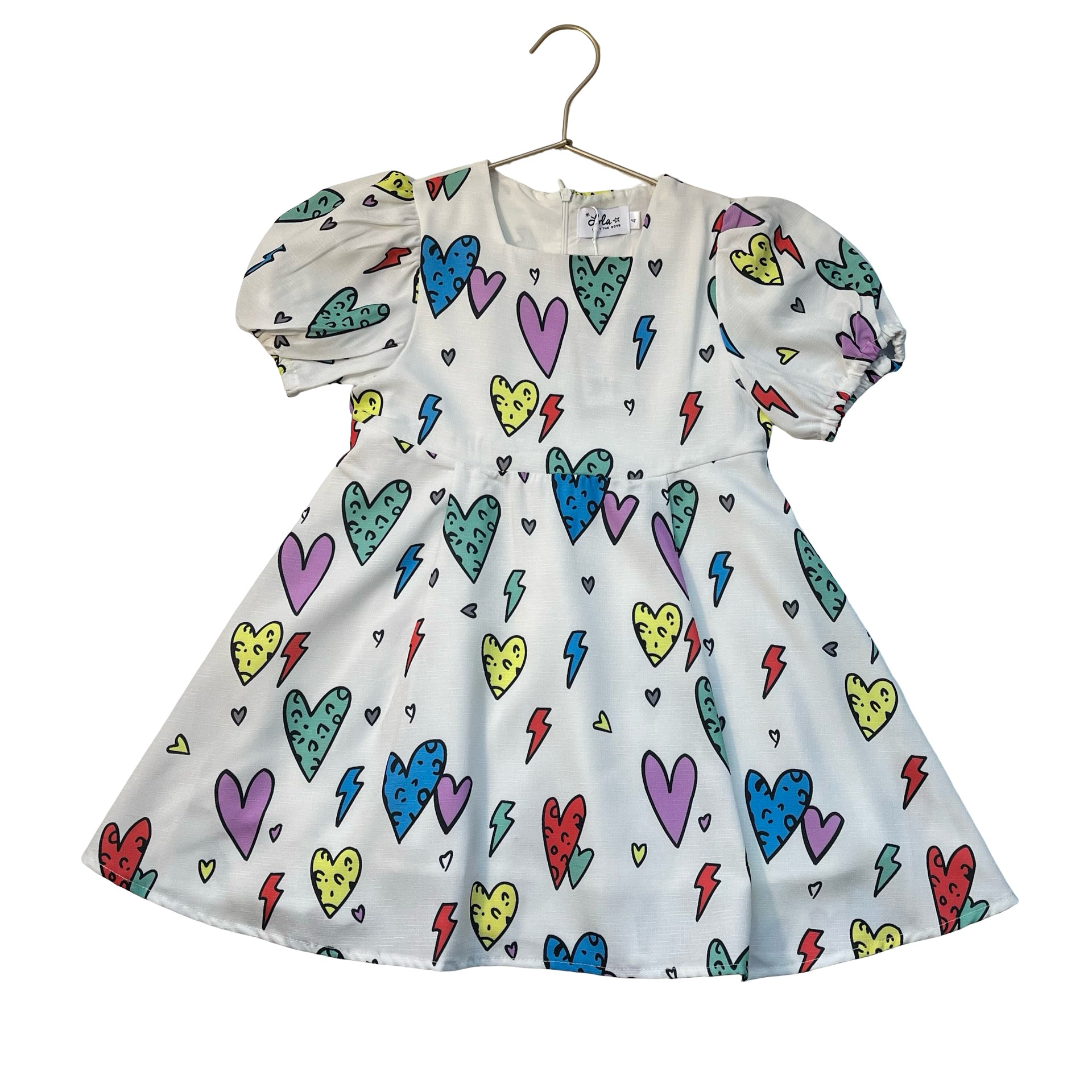 Lola & The Boys Cheetah Heart Print Dress - Size 4