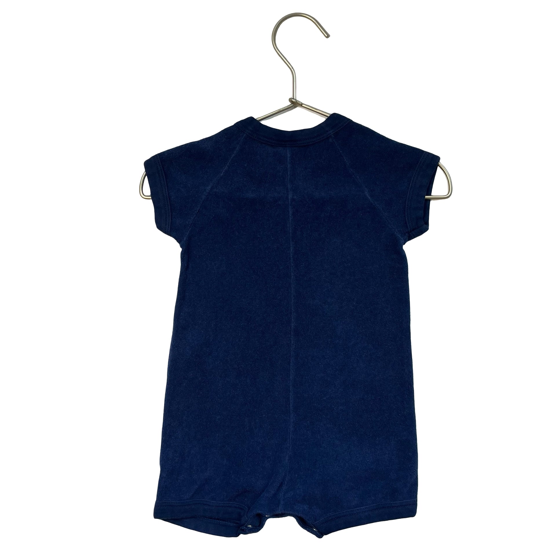 Petit Bateau Navy Terry Romper - Size 6 Mo