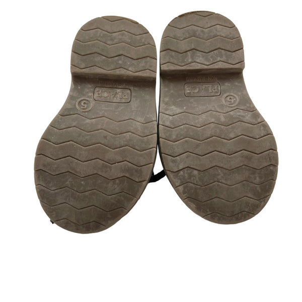 Children's Place Black Faux Leather Tie Ankle Boots - Size 5