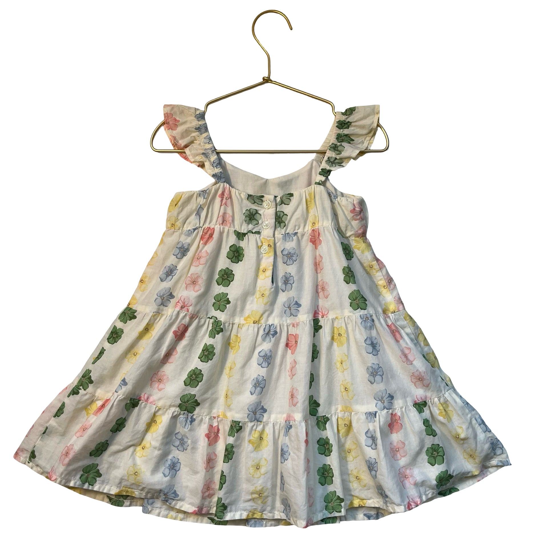 Janie and Jack Ivory Flower Print Dress - Size 2T