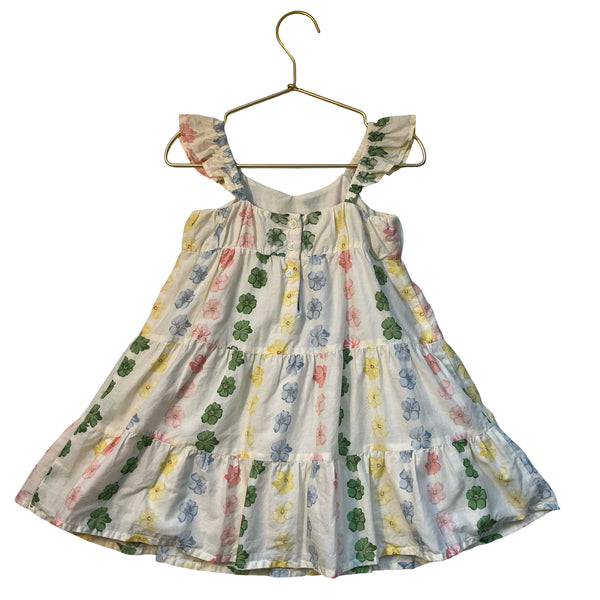 Janie and Jack Ivory Flower Print Dress - Size 2T