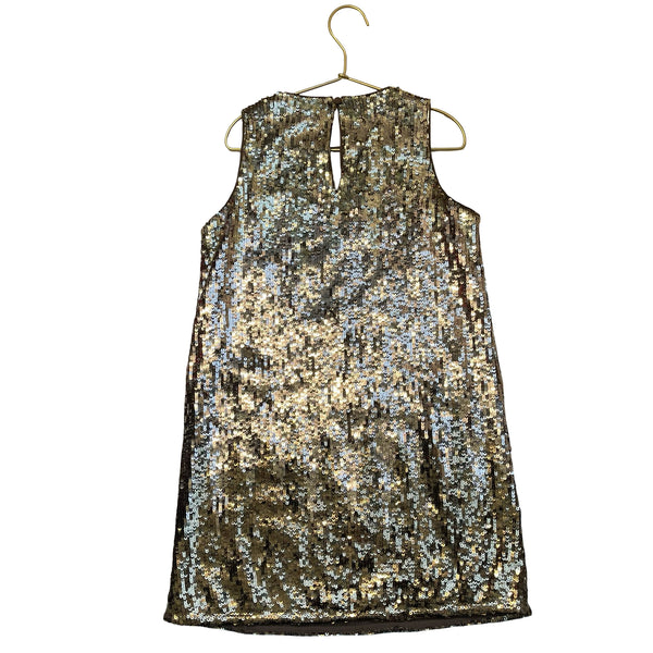 Crewcuts Collection Gold Sequin Flower Dress - Size 8