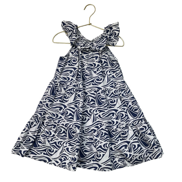 Vineyard Vines for Target Navy & White Sailboat & Wave Print Dress - Size XS 4-5