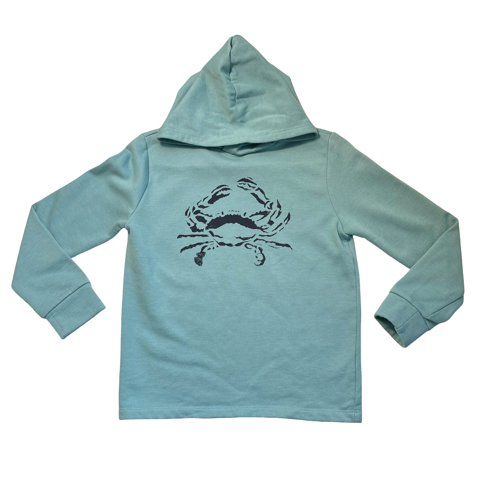 Crewcuts Teal & Navy Crab Hooded Sweatshirt - Size 10