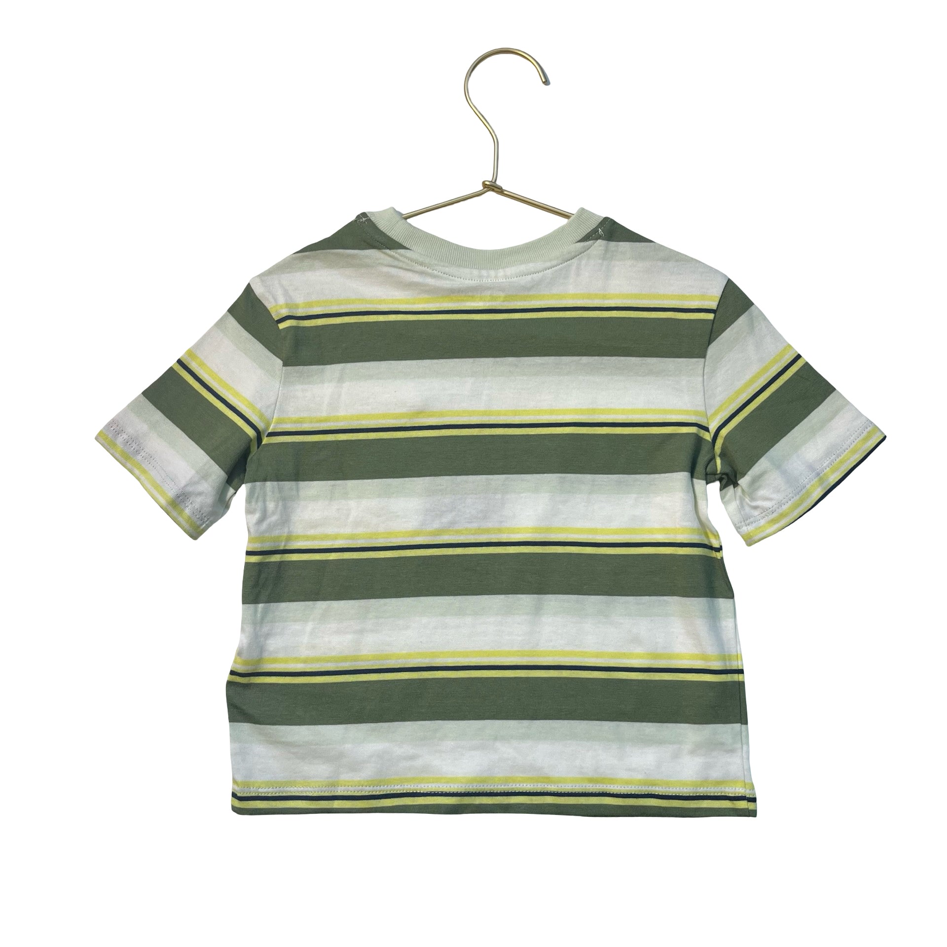 Old Navy Green, Yellow, Ivory Striped T-Shirt - Size 18-24 Mo