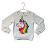 Lola & The Boys White Unicorn Patch & Rhinestone Sweatshirt - Size 4