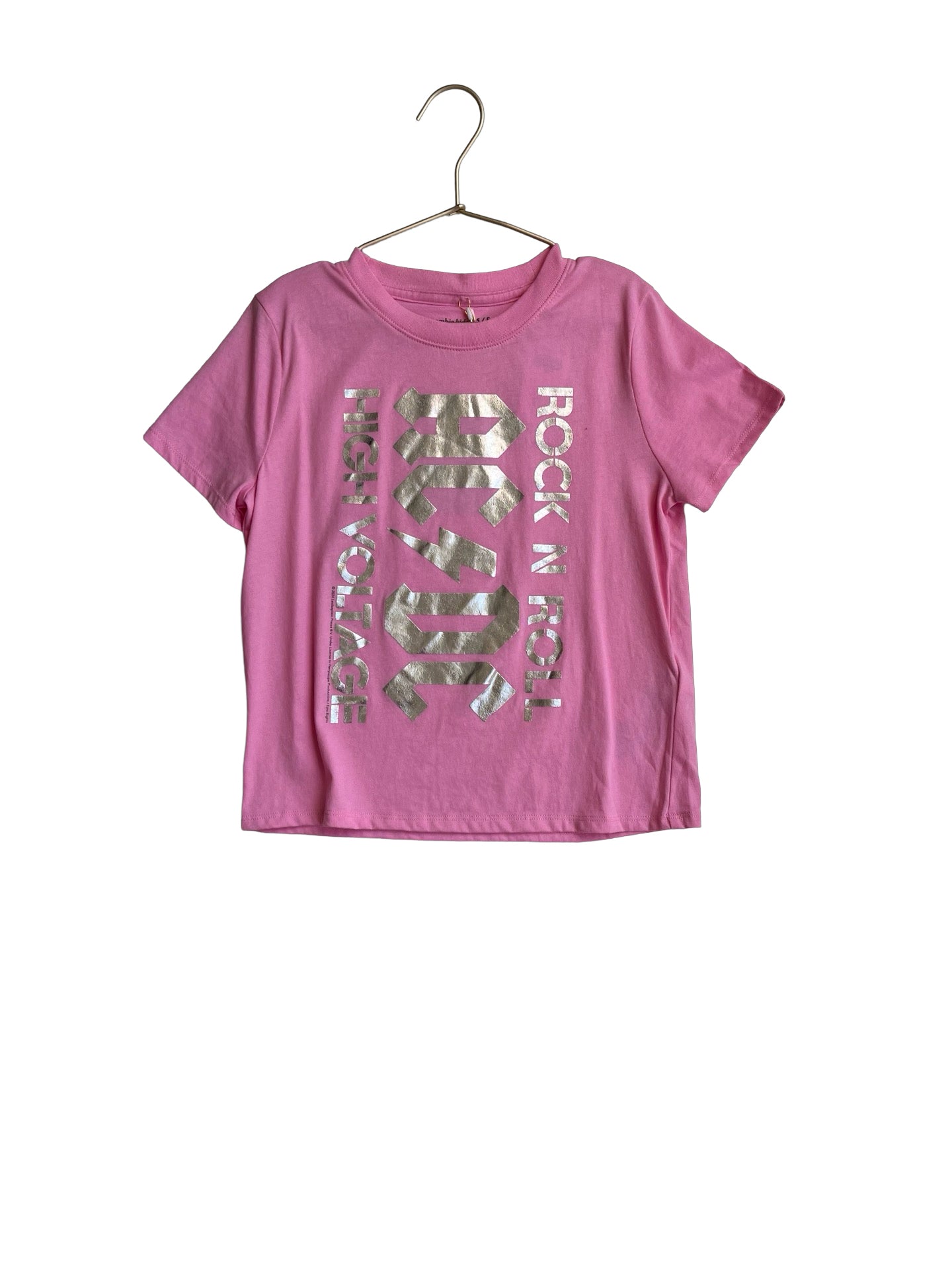 Abercrombie Kids Pink & Silver AC DC Tee with Tags - Size 5/6 - Bounce Mkt