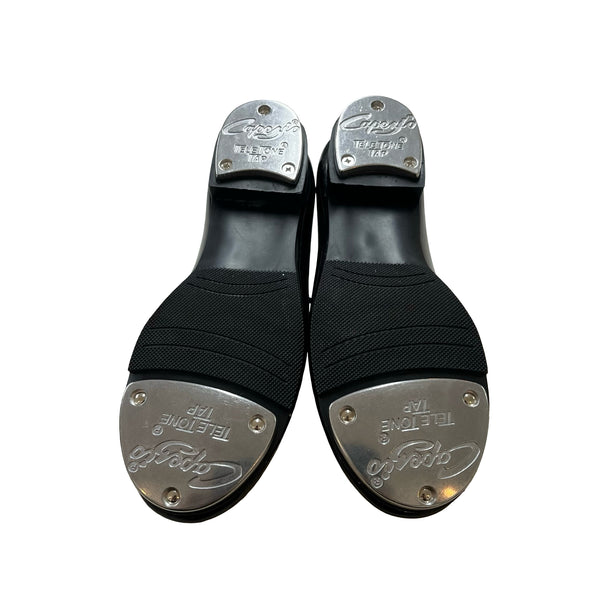 Capezio Black Patent Tap Shoes New in Box - Size 1M Big Kid