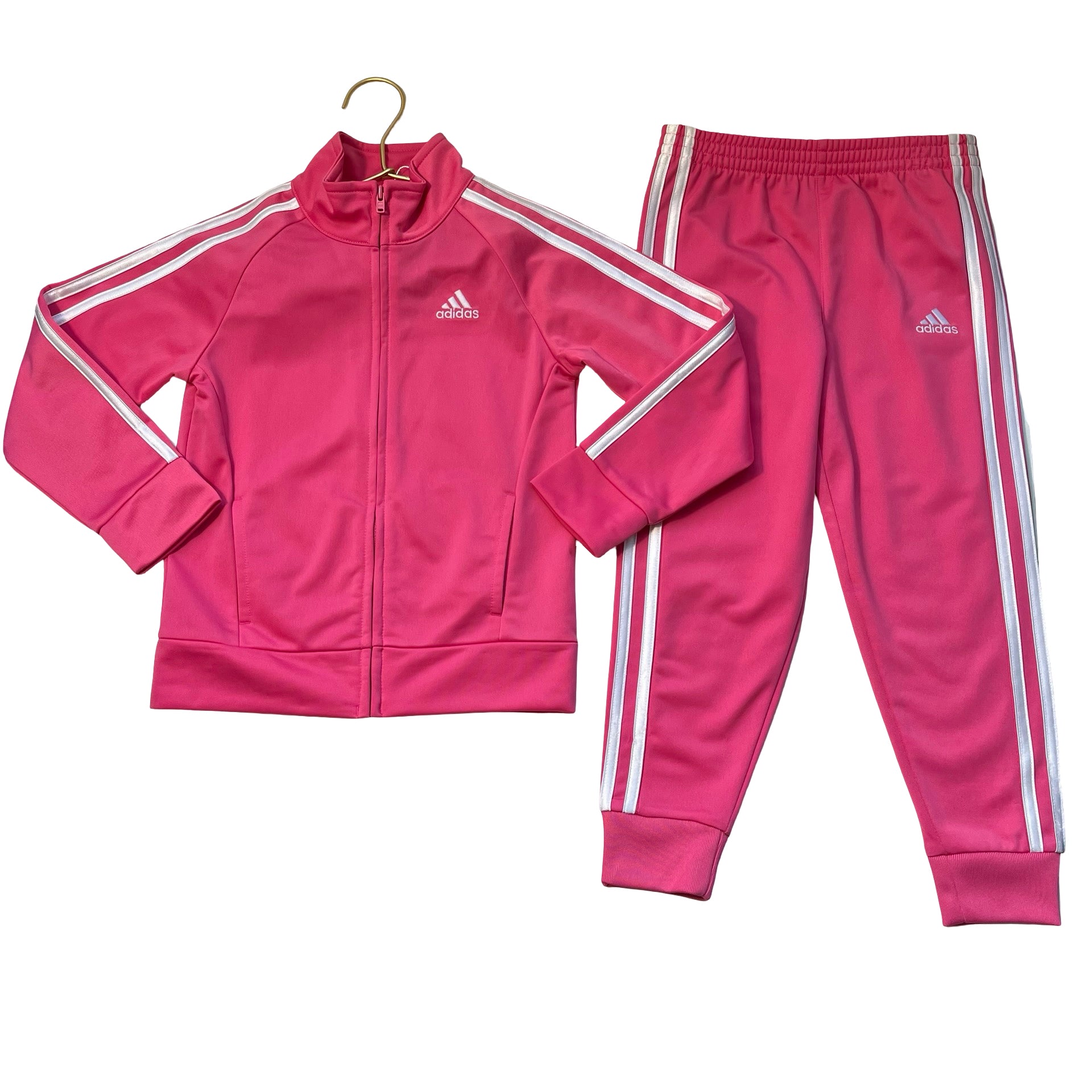 Adidas Pink 2 Piece Athletic Track Suit Set - Size 5