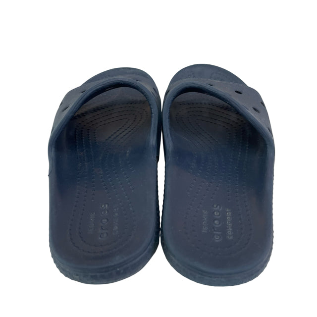 Crocs Navy Slides - Size J2 Big Kids