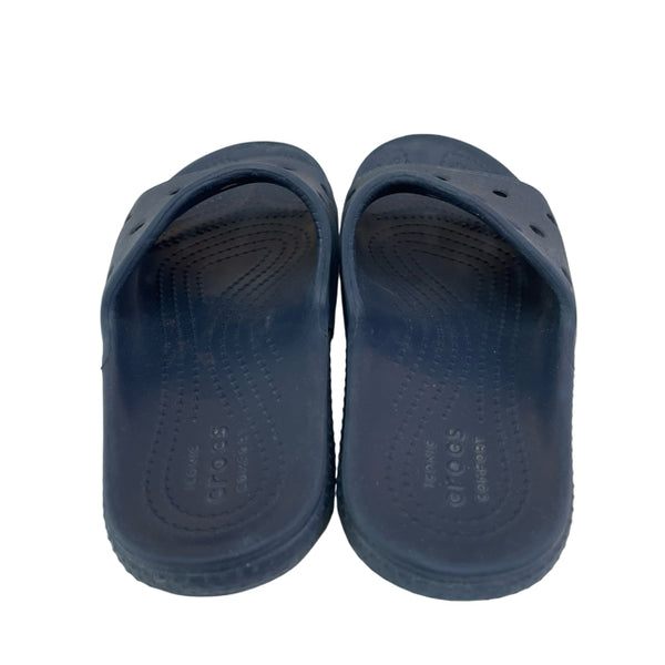 Crocs Navy Slides - Size J2 Big Kids